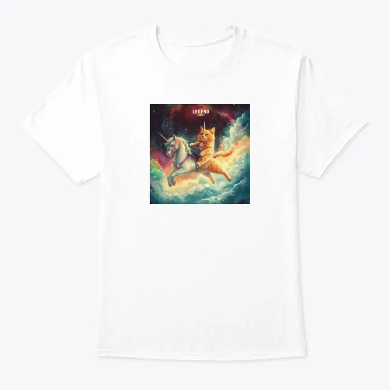 Keyboard Cat Riding Unicorn Legend Tee