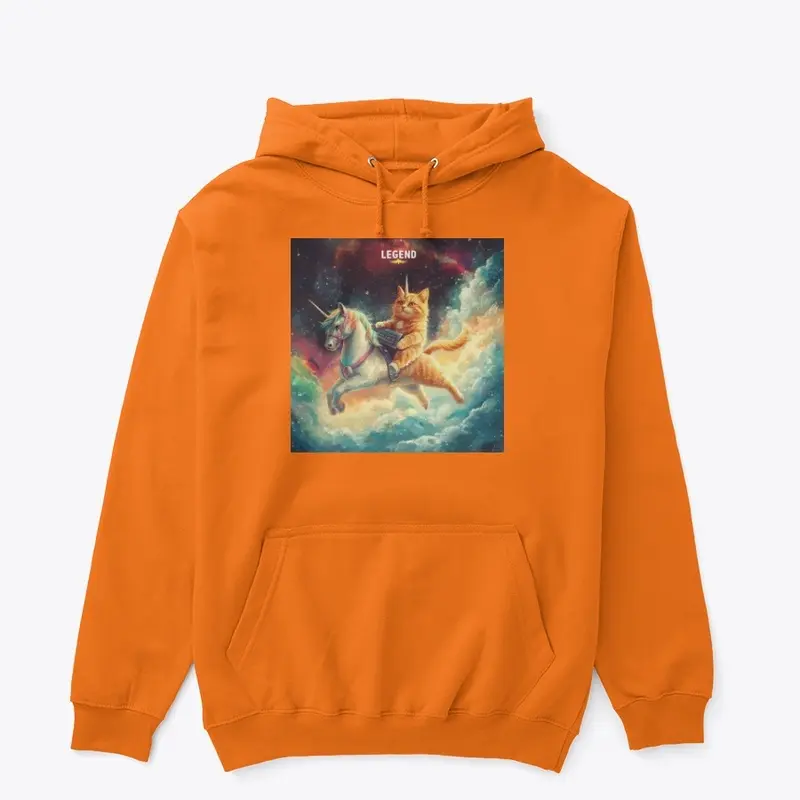 Keyboard Cat Riding Unicorn Legend Hoody